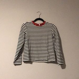 Black and white striped top